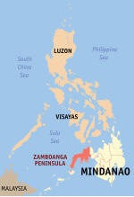 Map of the Philippines highlighting Zamboanga Peninsula