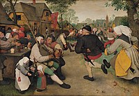 Kmečki ples (1568), Umetnostnozgodovinski muzej, Dunaj, olje na hrastovi tabli