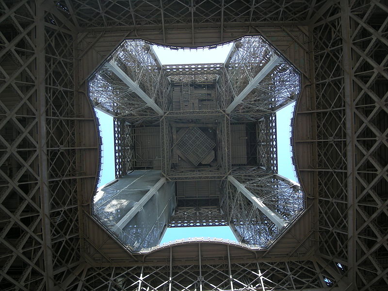 File:Pile en dessous de la Tour Eiffel, 2009.jpg