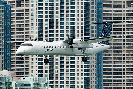 Porter Airlines offers a network of connections across eastern Canada and northeastern US from their base at Billy Bishop Airport