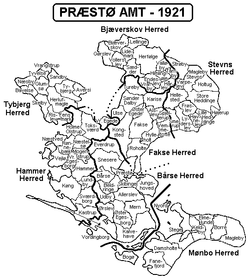 Præstø Amt: Dansk amt indtil 1970