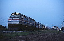 Amtrak's Prairie Marksman in East Peoria, August 1981. Prairie Marksman at East Peoria, August 1981.jpg