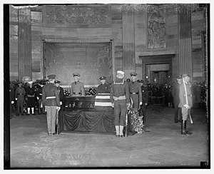 March 11, 1930: Former U.S. President and Chief Justice Taft mourned at U.S. Capitol rotunda after March 8 death Pres. H. Taft funeral LCCN2016820347.jpg