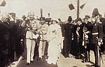 Wilhelm av Wied och hans hustru vid ankomsten till Albanien.