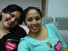 Karla Vacacela and Priscila Rivera, the first Ecuadorian lesbian couple to register a civil union Priscila Rivera primera pareja en registrar union de hecho lesbica.jpg