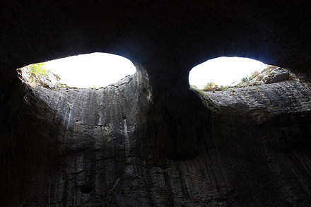 Mysterious cave. Пещера Проходна Болгария. Пещера глаза Бога в Болгарии. Ущелье глаза Бога Болгария. Дырка в пещере.