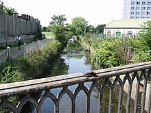 The river emerges south of Roneo Corner River rom south roneo corner.jpg