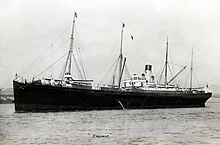 SS Tauric departing port c. 1894. SS Tauric in 1894.jpg