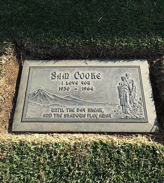 Grave of Sam Cooke in the Garden of Honor at Forest Lawn Memorial Park in Glendale, California