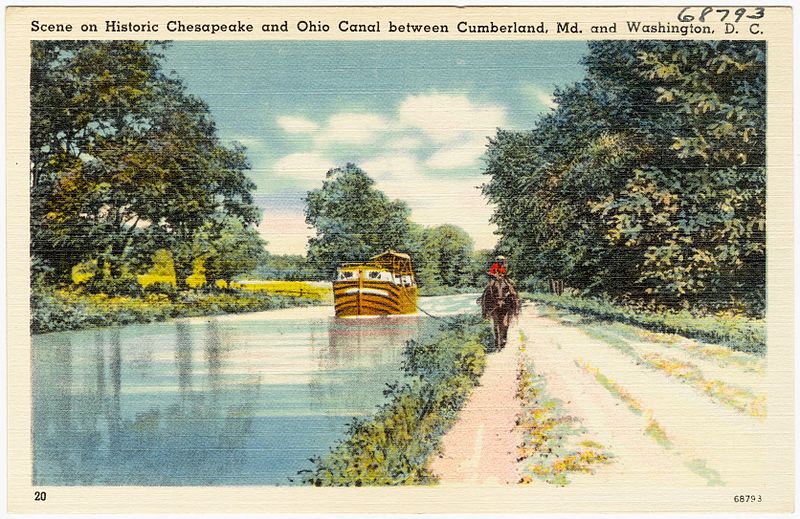 File:Scene on Historic Chesapeake and Ohio Canal between Cumberland, Md. and Washington, D. C (68793).jpg