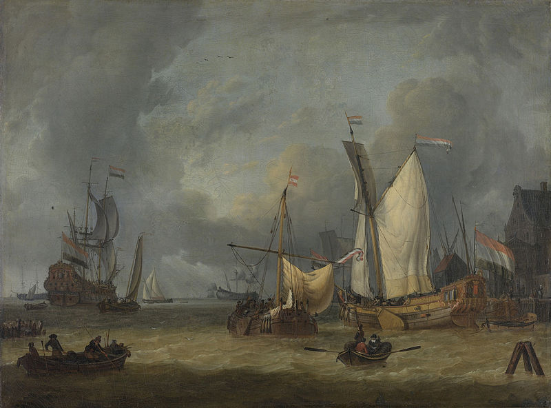 File:Schepen in de haven bij een stevige bries Rijksmuseum SK-A-334.jpeg