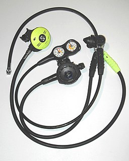 Diving regulator Mechanism that controls the pressure of a breathing gas supply for diving