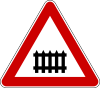 Level crossing with barriers ahead