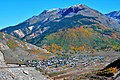 South aspect of Storm Peak/Hancock Peak rises above Silverton. (summit of Storm not visible)