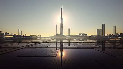 Im 1700 m hohen Sky Mile Tower könnten 55.000 Menschen siedeln