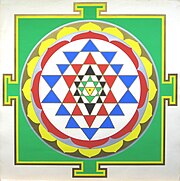 Yantra. Servindo como a representação matricial das manifestações, acredita-se que os yantras místicos revelam a base interna e matricial das formas do universo. Ele é tido também como a representação simbólica do aspecto de divindades.