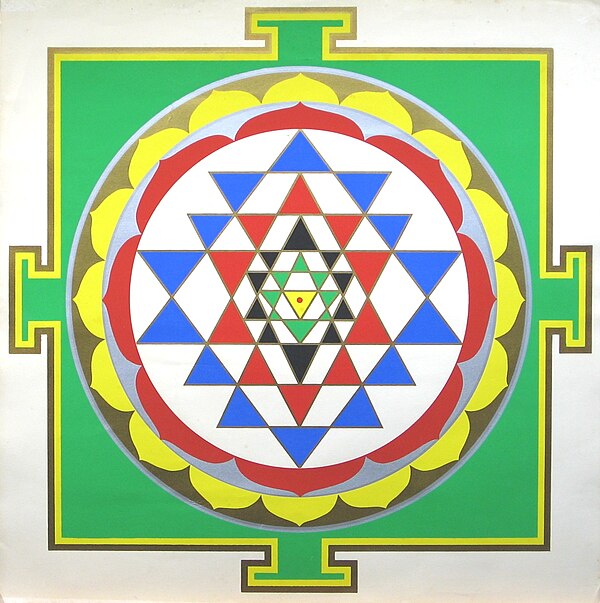 Sri Yantra by Harish Johari using traditional colors