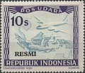 Airplane over Map of Indonesia