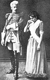 Stanislawski mit seiner späteren Frau Maria Lilina als Ferdinand und Louise 1889 in Schillers Kabale und Liebe