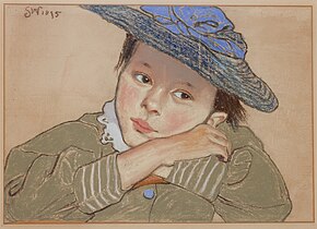 Portret dziewczynki w niebieskim kapeluszu, 1895, Muzeum Narodowe w Krakowie