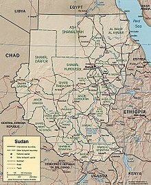 An enlargeable relief map of Sudan and South Sudan (before partition) Sudan political map 2000.jpg