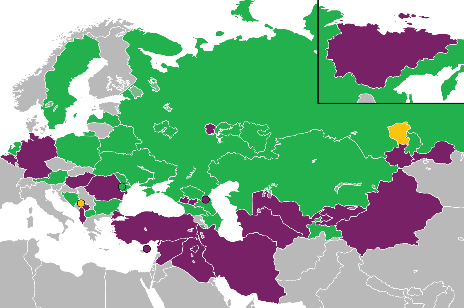 Карта тюркских стран