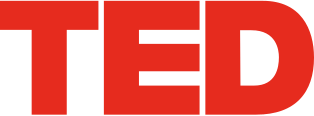 The image contains the logo for the organisation "TED" composed of red letters in all caps