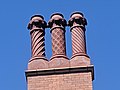 Chimney pots on the 1892 office building