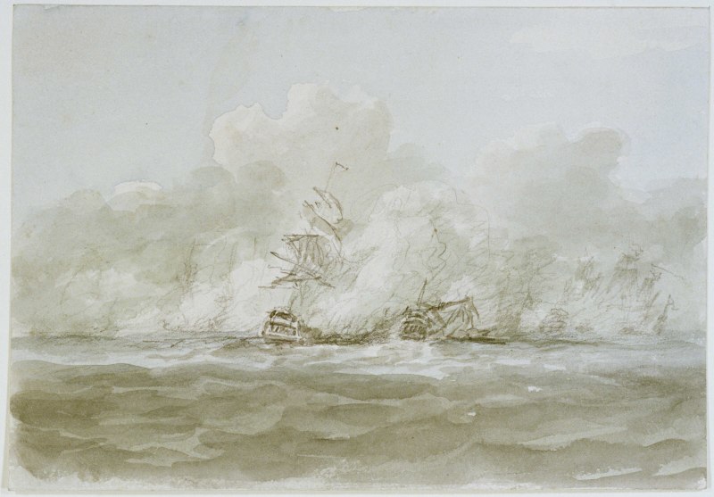 File:The Battle of the Glorious First of June, 1794; the 'Defence' (?) and 'Le Vengeur' RMG PU8704.tiff