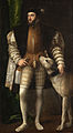 Charles V with dog label QS:Len,"Charles V with dog" label QS:Lpl,"Karol V z psem" 1533