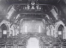 Toronto Bible Training School Main Hall 1898 (110 College Street, Toronto; 1898) Toronto Bible Training School Interior 1898.jpg