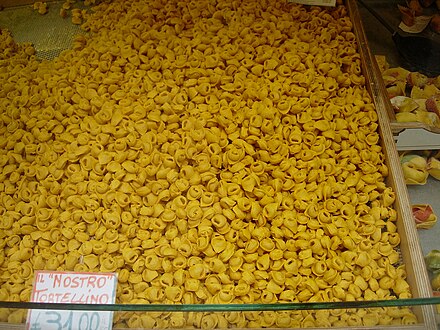 Hand-made tortellini for sale in Bologna