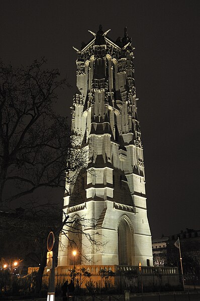 File:Tour Saint-Jacques at night, Paris 2009.jpg