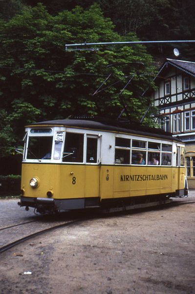 File:Tram nr 8, Die Kirnitzschtalbahn,Lichtenhainer Waßerfall Sachsen. July 1992 - Flickr - sludgegulper.jpg