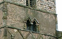 Double triangular windows in the tower of St Peter's Church, Barton-upon-Humber.