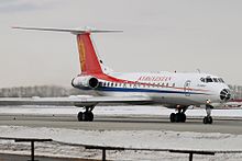 Die im Zwischenfall involvierte Tupolew Tu-134 der Air Kyrgyzstan am Flughafen Nowosibirsk-Tolmatschowo
