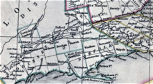 circa 1800 map of townships following creation of Oxford County