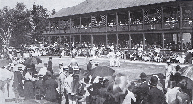 Semifinal at the 1890 U.S. Tennis Championships at Newport, Rhode Island. Match between Oliver Campbell and Bob Huntington