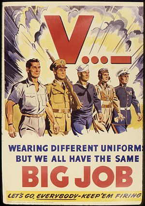 V... - Wearing different uniforms but we all have the same big job. Let's go everybody - Keep `em firing. - NARA - 534899.jpg