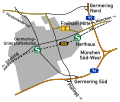 Schema der wichtigsten Germeringer Verkehrswege