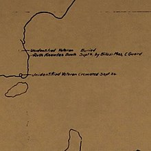 Map of bodies buried or cremated on Christian Point, 1935