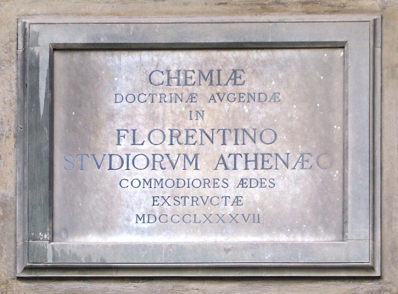 File:Via gino capponi, palazzo dell'università (palazzina de' servi) 02 lapide aule di chimica.jpg