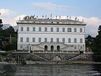 A view from Lake Como on the Neoclassical Villa Melzi