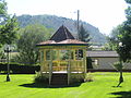 The gazebo at Village Green adjacent to the Palmer Lake Town Hall