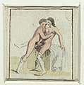 Vrijend paar met witte kniekousen aan Acht erotische scène (serietitel), RP-P-OB-102.248.jpg