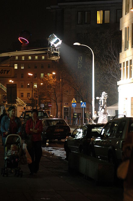 La realizzazione di un film nelle strade di Varsavia