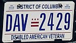 Washington DC Disabled American Veteran License Plate.jpg
