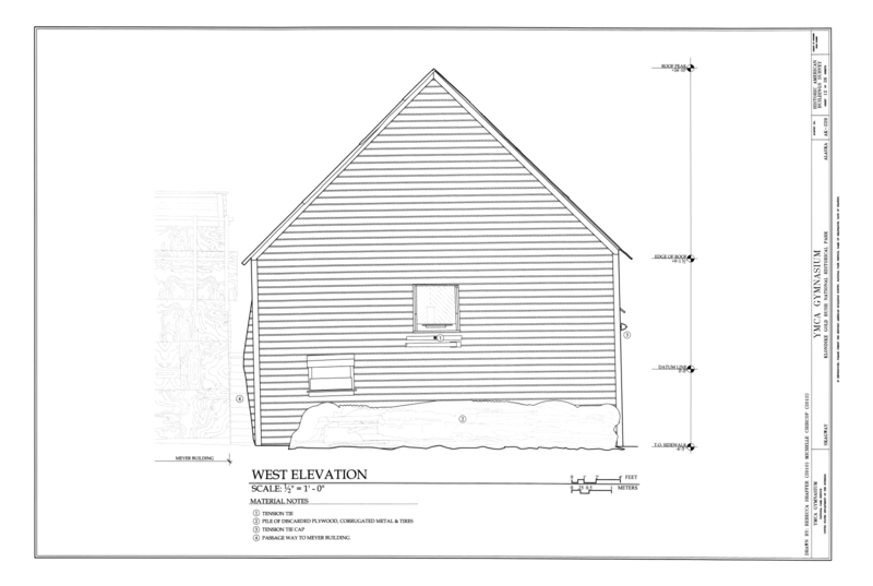 File:West Elevation - YMCA Gymnasium, 475 State Street, Skagway, Skagway-Hoonah-Angoon Census Area, AK HABS AK-229 (sheet 12 of 26).png