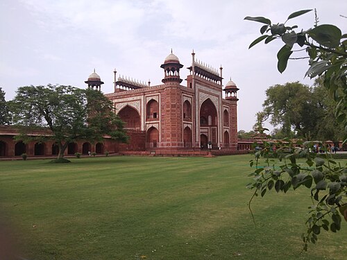 Western gate of the Taj Mahal in Agra