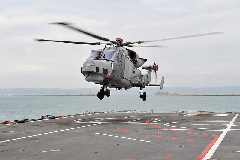 File:Wildcat Helicopter Trials Onboard RFA Argus MOD 45153723.jpg